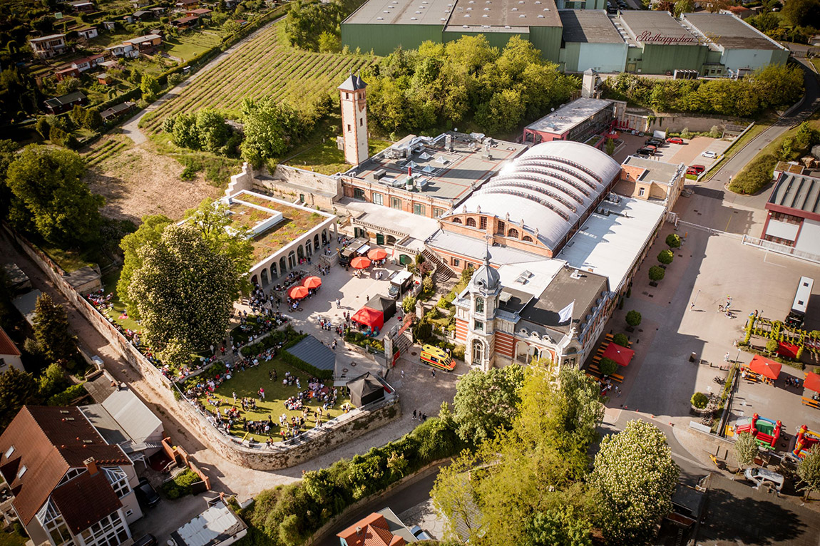 Rotkäppchen Erlebniswelt, Vogelperspektive. | Where history bubbles: The Rotkäppchen Experience in Freyburg