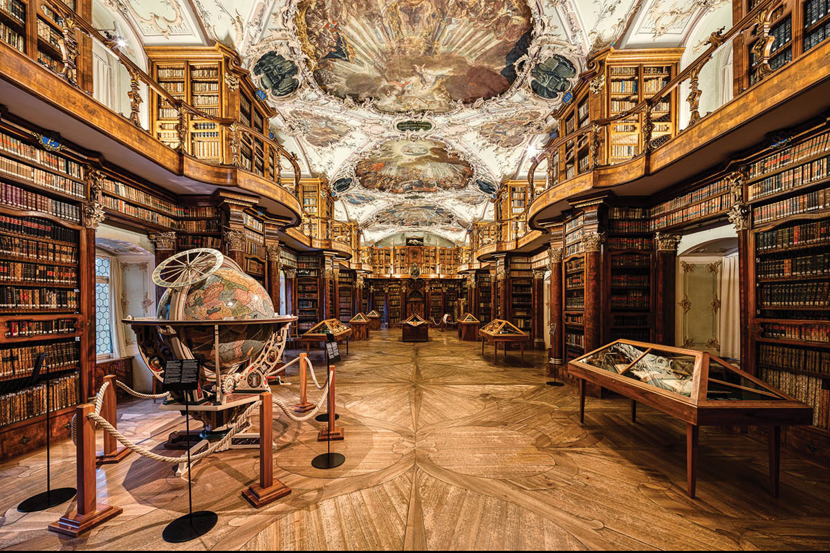 Baroque hall of the Abbey Library of Saint Gall. 