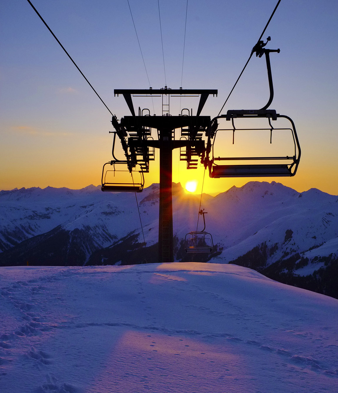 WINTER AT DAVOS KLOSTERS IN SWITZERLAND