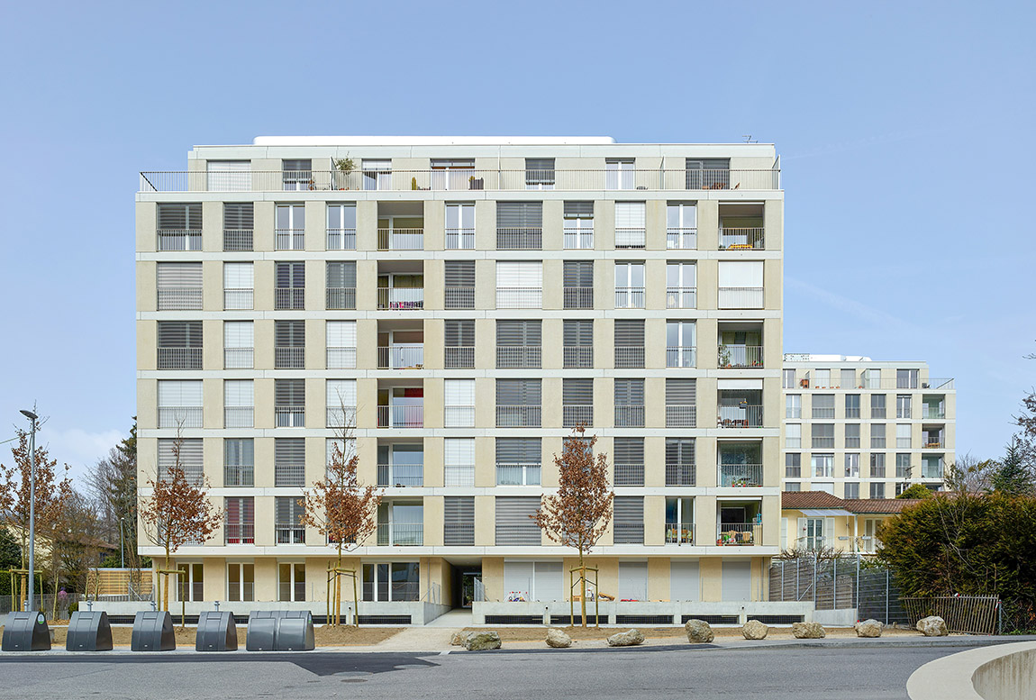The winged architect | Denis-de-Rougemont, 4/14 – Geneva – 69 subsidised housing units (2008-2015) – with Burckhardt+Partner. © Thomas Jantscher