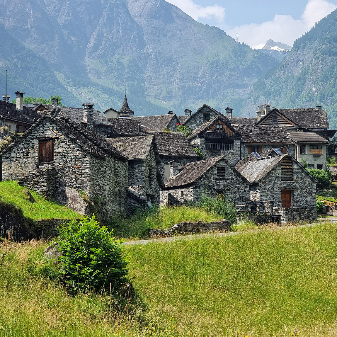 Traditional houses in Vallemaggia.