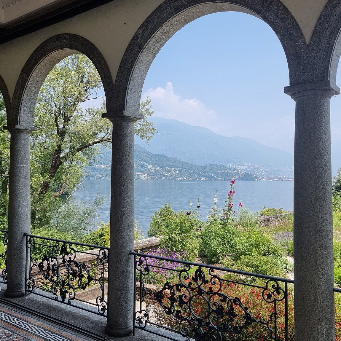 View from Villa Emden on Isola di Bressago over Lake Maggiore.