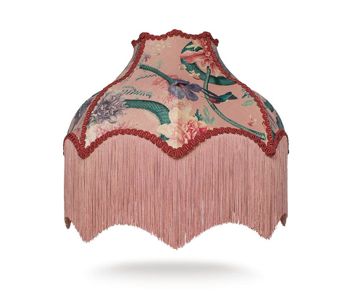 Divine Savages Forbidden Bloom 'Blush' Fringed Lampshade