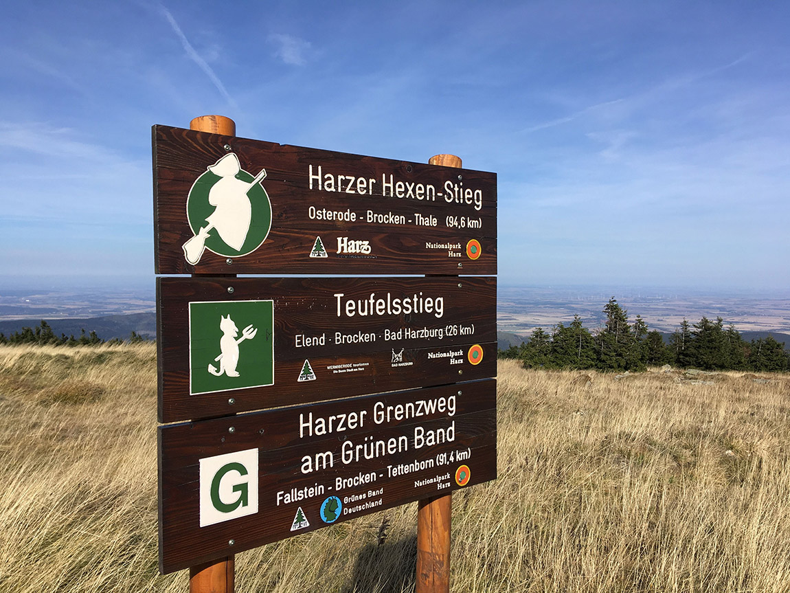 A sign on the summit of Brocken. Photo: S Wiedekind. | From iron curtain to green corridor