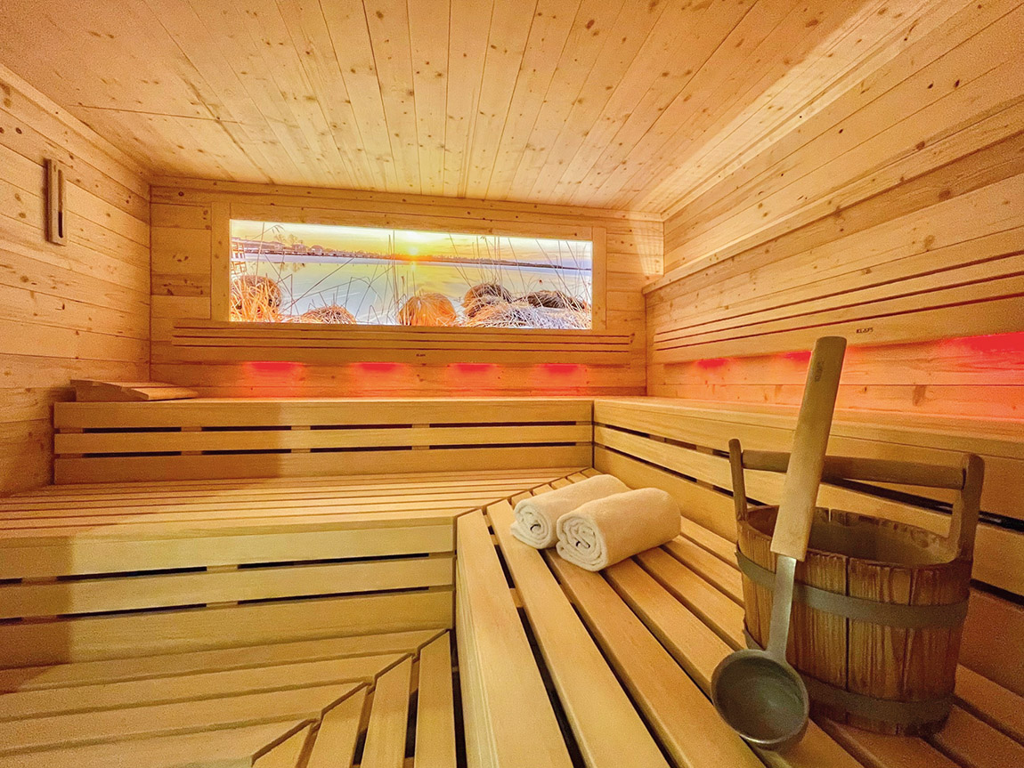 Wellness: sauna. | Yacht Hotel Chiemsee – relaxation and inspiration