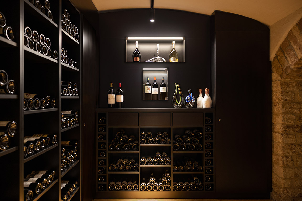 Wine cellar.