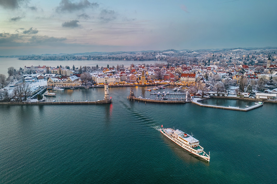 Insel Lindau im Winter. Foto: Lindau Tourismus, Michael Häfner | Winter in Lindau – Time for togetherness at Lake Constance
