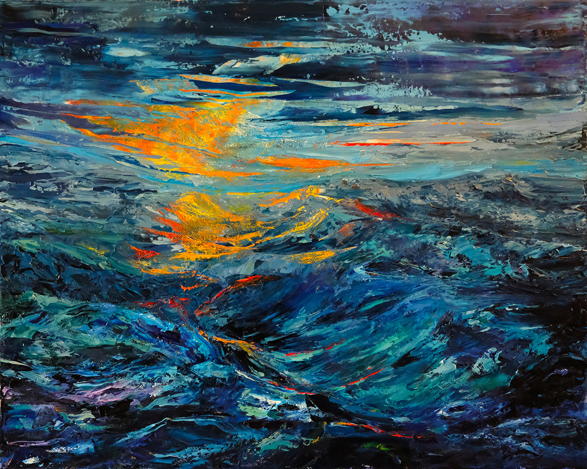 Reflection 15° 14' N  41° 29' W, oil on canvas. | Alia Alexandra Lammel: Art, creativity and the magic of the sea