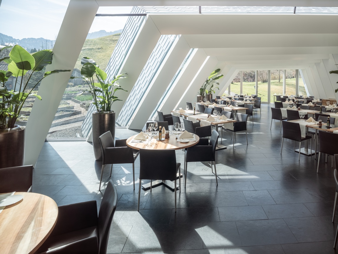Restaurant Flickflauder. Foto: Thomas Biasotto | Resort Hof Weissbad – Award-winning cuisine and well-being in the heart of Appenzell