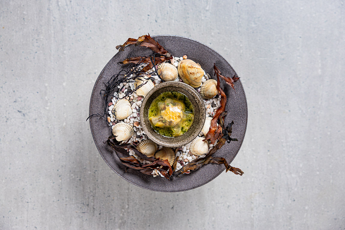 Oyster and green strawberry. Photo: Steffen Sinzinger | How restaurant Rutz is redefining Berlin’s top-class cuisine
