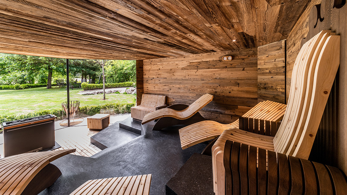 The Panorama Lounge Sauna. | Romantik Hotel Santer: Where tradition meets the Dolomites