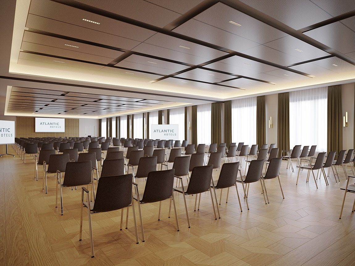Frankfurt event space rendering. | Four brands under one roof: How the ATLANTIC Hotels Group enriches the hotel landscape