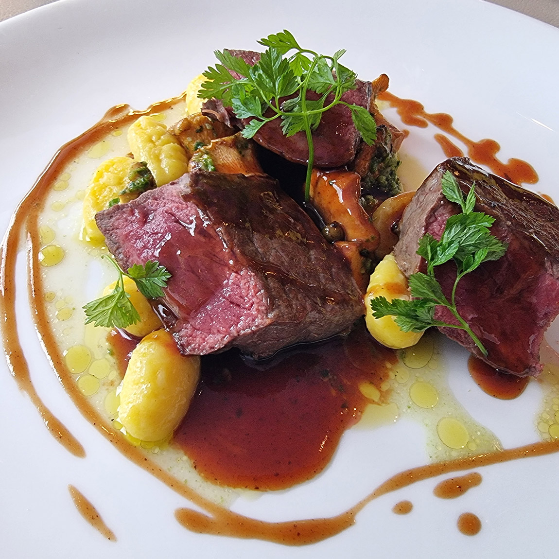 Meat course at the Landgang restaurant. Photo: Wibke Carter | A weekend at the Confluence: Koblenz